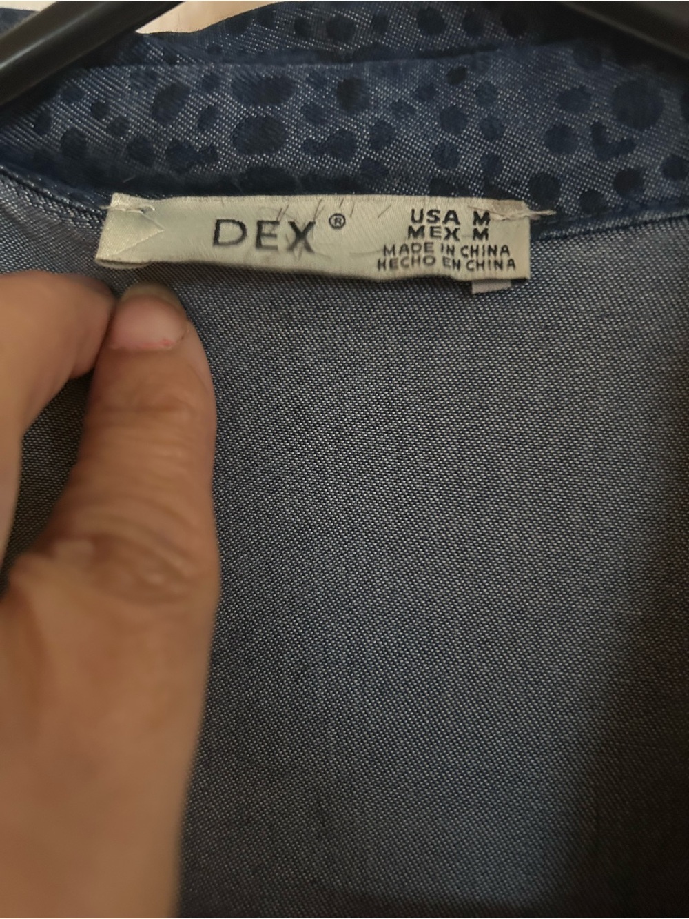 Dex Indigo Button-Front Mini Shirt Dress - Picture 5 of 5